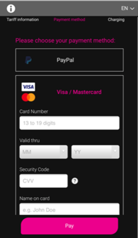 Payment via the new Direct Payment Page
