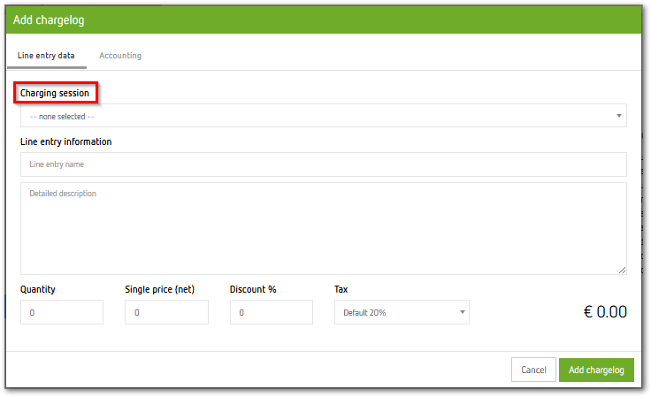 Chargelogs for Manual Invoices